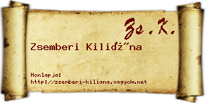 Zsemberi Kiliána névjegykártya